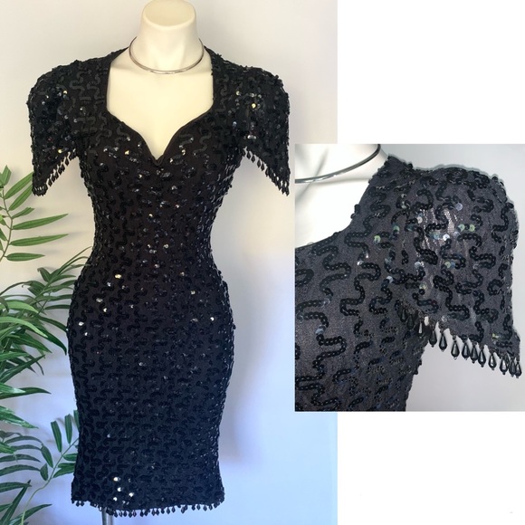 g l a m :: Vintage Glamorous Sequin Beaded Gatsby Dress - Picture 6 of 15